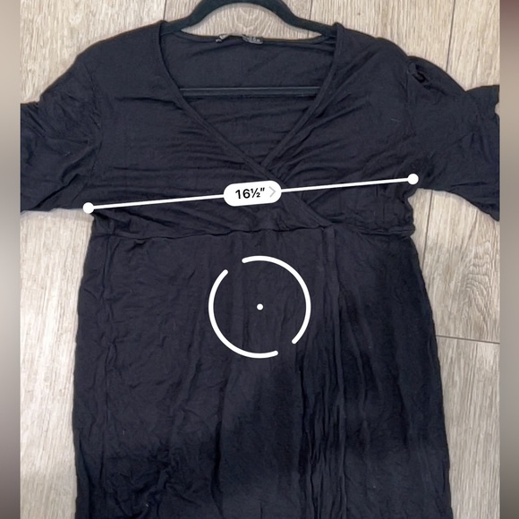 Boohoo size 12 Black mock wrap short Sleeve Dress - Picture 4 of 6